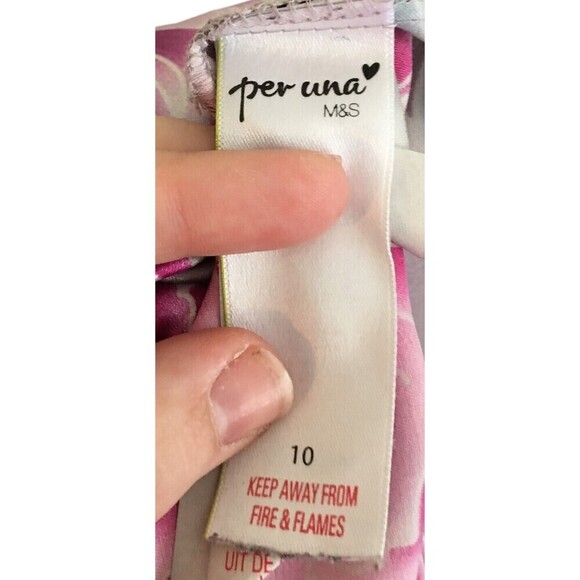 Per Una M&S Dress Women's Size 10 Purple Floral Maxi Sleeveless V-Neck - Picture 10 of 10